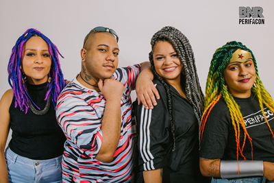 Da esquerda pra direita: Gabrielly Oliveira, Igor Nogueira, Luíze Tavares e Andreza Delgado. Foto: Jef Delgado / Estúdio Delara